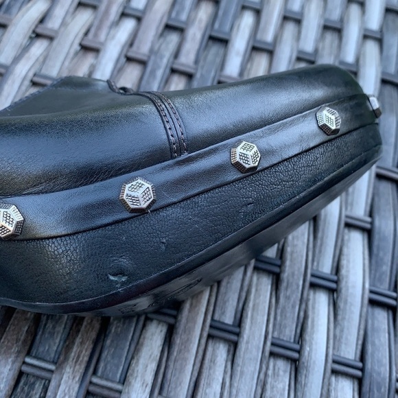 Cole Haan Kenna Clog Black Leather Studded Mules - Picture 11 of 16